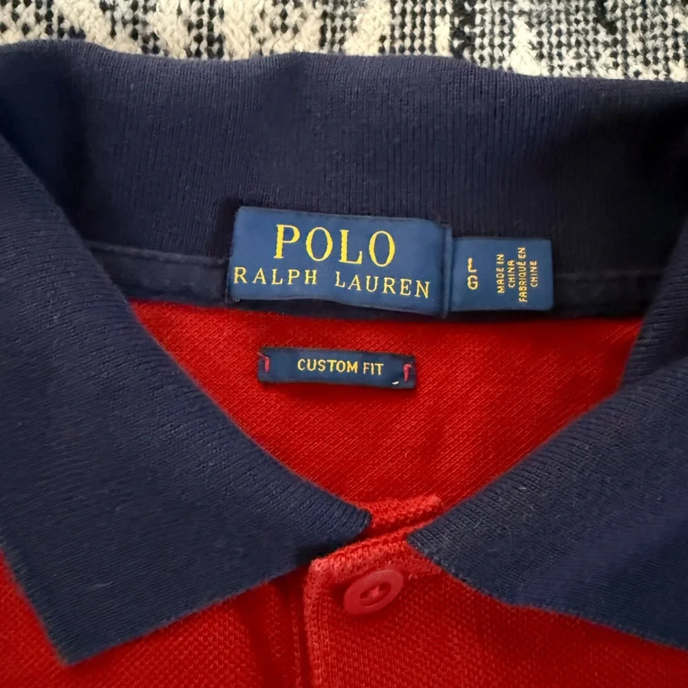 Polo Ralph Lauren Pony España #16 Crest Embroidered Red/Navy Blue/White Polo